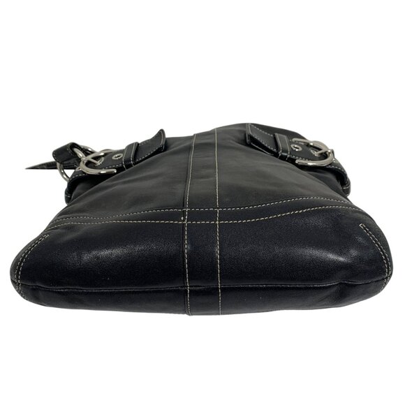 Y2K COACH 1452 Soho Black Leather Convertible Buckle Crossbody Shoulder Bag - Picture 7 of 16